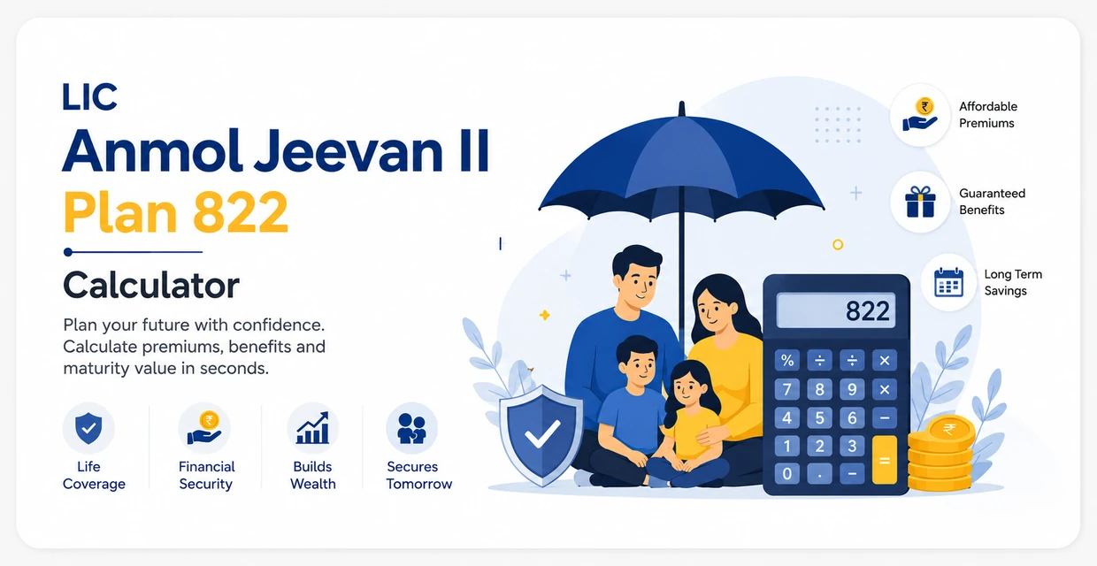 LIC Anmol Jeevan II Plan 822 Calculator