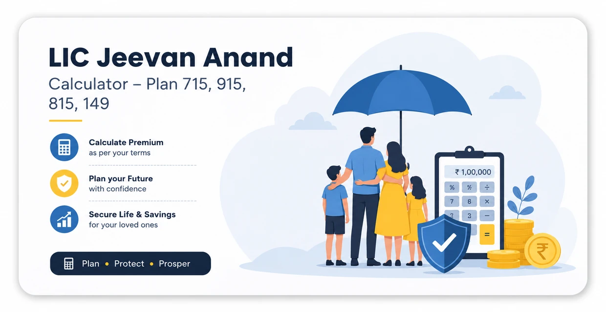 LIC Jeevan Anand Calculator Plan 715, 915, 815, 149