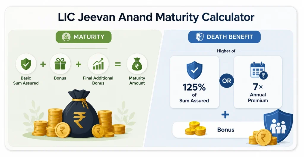 LIC Jeevan Anand Maturity Calculator Plan 149, Plan 815, Plan 915, and Plan 715