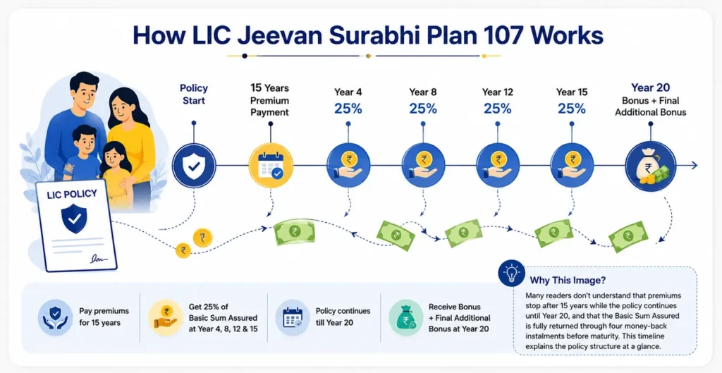 How LIC Jeevan Surabhi Plan 107 Works