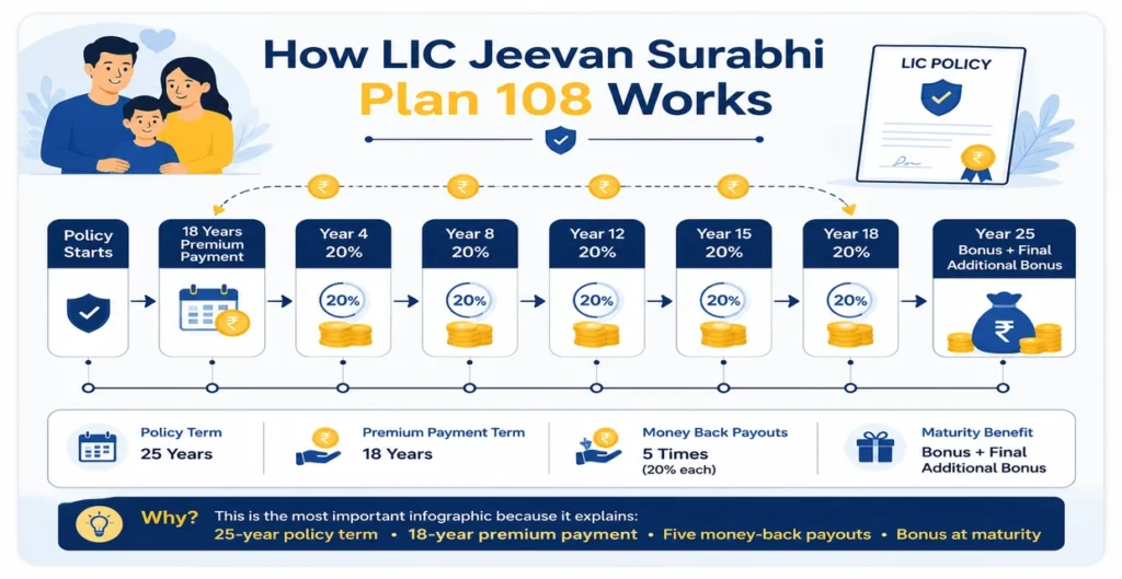 How LIC Jeevan Surabhi Plan 108 Works