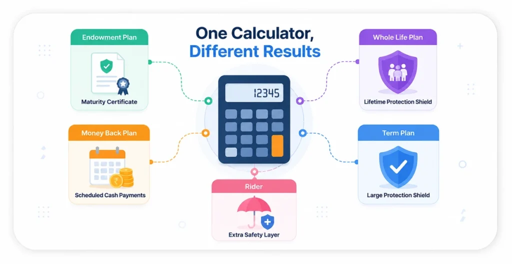 One Calculator Different Results All In One LIC Insurance Plan Calculator