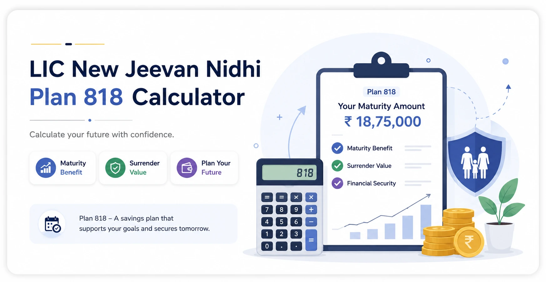 LIC New Jeevan Nidhi Plan 818 Calculator